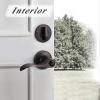 imageProbrico Front Door Handle 3 SetsFront Door Entry Lever and Single Cylinder Deadbolts Combination Set Keyed Alike Interior Exterior Door Lock Oil Rubbed Bronze Door Handlesets Wave ShapeOil Rubbed Bronze