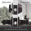 imageProbrico Front Door Handle 3 SetsFront Door Entry Lever and Single Cylinder Deadbolts Combination Set Keyed Alike Interior Exterior Door Lock Oil Rubbed Bronze Door Handlesets Wave ShapeOil Rubbed Bronze