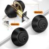 imageProbrico Keyed Alike Double Cylinder Deadbolt 2 Side Both Keyed Round Modern Contemporary Deadbolt Door Lock for Interior and Exterior Satin Nickel 2 PackBlack