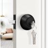 imageProbrico Keyed Alike Double Cylinder Deadbolt 2 Side Both Keyed Round Modern Contemporary Deadbolt Door Lock for Interior and Exterior Satin Nickel 2 PackBlack