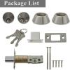 imageProbrico Keyed Alike Double Cylinder Deadbolt 2 Side Both Keyed Round Modern Contemporary Deadbolt Door Lock for Interior and Exterior Satin Nickel 2 PackBrushed Nickel