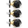 imageProbrico Keyed Alike Double Cylinder Deadbolt 2 Side Both Keyed Round Modern Contemporary Deadbolt Door Lock for Interior and Exterior Satin Nickel 2 PackBlack