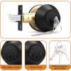 imageProbrico Keyed Alike Double Cylinder Deadbolt 2 Side Both Keyed Round Modern Contemporary Deadbolt Door Lock for Interior and Exterior Satin Nickel 2 PackBlack