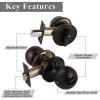 imageProbrico Oil Rubbed Bronze Door Knobs with Single Cylinder Deadbolts Exterior keyed Alike Handleset Combo Pack Lockset for Front Door and Outside Gate Set of 3