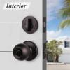 imageProbrico Oil Rubbed Bronze Door Knobs with Single Cylinder Deadbolts Exterior keyed Alike Handleset Combo Pack Lockset for Front Door and Outside Gate Set of 3