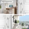 imageProbrico Oil Rubbed Brown Round Front Door HandlesetEntry Door Handle Set with Door KnobExteriorInterior Passage Door Handle Reversible for Right and Left Handed1PackSatin Nickel