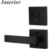 imageProbrico Passage Door Levers with Single Cylinder Deadbolts Combo PackKeyed Alike Modern Square Lock Set Handleset Heavy Duty Exterior Door Handle and Deadbolts Set Oil Rubbed Bronze 1 Pack