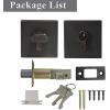imageProbrico Passage Door Levers with Single Cylinder Deadbolts Combo PackKeyed Alike Modern Square Lock Set Handleset Heavy Duty Exterior Door Handle and Deadbolts Set Oil Rubbed Bronze 1 Pack