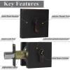 imageProbrico Passage Door Levers with Single Cylinder Deadbolts Combo PackKeyed Alike Modern Square Lock Set Handleset Heavy Duty Exterior Door Handle and Deadbolts Set Oil Rubbed Bronze 1 Pack