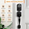 imageProbrico Smart Keyless Entry Door Lock DeadboltFront Door Handleset with Fingerprint Deadbolt Electronic Digital Keypad Deadbolt Lock with HandleAppAutoLockingBlack