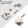 imageProbrico Square Oil Rubbed Brown Front Door HandleEntry Door Handleset with Square KnobExteriorInterior Passage Door Handle with No Lock1PackSatin Nickel
