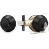 imageProbrico 3 Pack Satin Brushed Nickel Double Cylinder Deadbolt Lock Round Keyed Both Side Door LockKeyed AlikeBlack