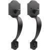 imageProbrico Double Sided Oil Rubbed Brown Front Door Handle SetExteriorInterior Keyless French Door HandlesEntry Handleset Passage Heavy Duty Door Lock Set with No Lock1PackOil Rubbed Brown