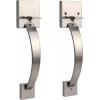 imageProbrico Double Sided Oil Rubbed Brown Front Door HandleExteriorInterior Keyless Square Front Door HandlesetEntry Handleset with No Lock1PackSatin Nickel
