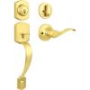 imageProbrico Exterior Door Lock Set Gold Front Door Lock Set Entry Door Locksets with Deadbolt Single Cylinder Front Door Handle and Deadbolt Set 1 SetGold