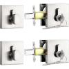 imageProbrico Satin Nickel Single Cylinder DeadboltKeyed One Side Deadbolt Lock Residential Security Square Door Lock for Interior and ExteriorAll Keyed Alike2Pack