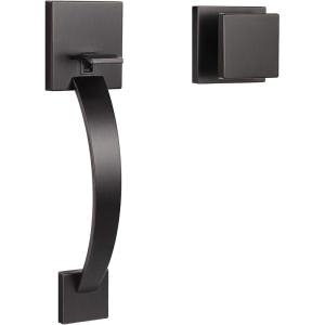 imageProbrico Square Oil Rubbed Brown Front Door HandleEntry Door Handleset with Square KnobExteriorInterior Passage Door Handle with No Lock1PackOil Rubbed Brown