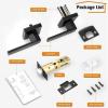 imageProbrico 10 Pack Gold Door Handles Passage Door Levers Heavy Duty Closet and Hall Door Locks Interior Keyless Locksets Reversible Flat Levers with Square RosetteBlack