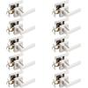 imageProbrico 10 Pack Gold Door Handles Passage Door Levers Heavy Duty Closet and Hall Door Locks Interior Keyless Locksets Reversible Flat Levers with Square RosetteBrushed Nickel