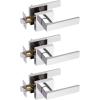 imageProbrico 10 Pack Gold Door Handles Passage Door Levers Heavy Duty Closet and Hall Door Locks Interior Keyless Locksets Reversible Flat Levers with Square RosettePolished Chrome