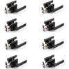 imageProbrico 10 Pack Gold Door Handles Passage Door Levers Heavy Duty Closet and Hall Door Locks Interior Keyless Locksets Reversible Flat Levers with Square RosetteBlack