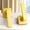 imageProbrico 10 Pack Gold Door Handles Passage Door Levers Heavy Duty Closet and Hall Door Locks Interior Keyless Locksets Reversible Flat Levers with Square RosetteGold