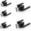 imageProbrico 10 Pack Gold Door Handles Passage Door Levers Heavy Duty Closet and Hall Door Locks Interior Keyless Locksets Reversible Flat Levers with Square RosetteBlack