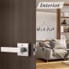 imageProbrico 10 Pack Gold Door Handles Passage Door Levers Heavy Duty Closet and Hall Door Locks Interior Keyless Locksets Reversible Flat Levers with Square RosetteBrushed Nickel