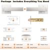 imageProbrico 10 Pack Gold Door Handles Passage Door Levers Heavy Duty Closet and Hall Door Locks Interior Keyless Locksets Reversible Flat Levers with Square RosetteBrushed Nickel