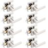imageProbrico 10 Pack Gold Door Handles Passage Door Levers Heavy Duty Closet and Hall Door Locks Interior Keyless Locksets Reversible Flat Levers with Square RosetteBrushed Nickel
