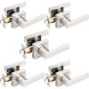 imageProbrico 10 Pack Gold Door Handles Passage Door Levers Heavy Duty Closet and Hall Door Locks Interior Keyless Locksets Reversible Flat Levers with Square RosetteBrushed Nickel