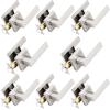 imageProbrico 10 Pack Square Brushed Gold Passage Door Handle Heavy Duty Keyless Door Lever Lock for Hallway Closet Interior Satin Brass Door Knobs LocksetBrushed Nickel