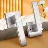 imageProbrico 10 Pack Square Brushed Gold Passage Door Handle Heavy Duty Keyless Door Lever Lock for Hallway Closet Interior Satin Brass Door Knobs LocksetBrushed Nickel