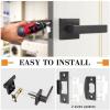 imageProbrico 10 Pack Square Brushed Gold Passage Door Handle Heavy Duty Keyless Door Lever Lock for Hallway Closet Interior Satin Brass Door Knobs LocksetOil Rubbed Bronze