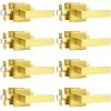 imageProbrico 10 Pack Square Brushed Gold Passage Door Handle Heavy Duty Keyless Door Lever Lock for Hallway Closet Interior Satin Brass Door Knobs LocksetGold