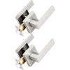 imageProbrico 10 Pack Square Brushed Gold Passage Door Handle Heavy Duty Keyless Door Lever Lock for Hallway Closet Interior Satin Brass Door Knobs LocksetBrushed Nickel