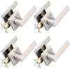 imageProbrico 10 Pack Square Brushed Gold Passage Door Handle Heavy Duty Keyless Door Lever Lock for Hallway Closet Interior Satin Brass Door Knobs LocksetBrushed Nickel