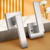 imageProbrico 10 Pack Square Brushed Gold Passage Door Handle Heavy Duty Keyless Door Lever Lock for Hallway Closet Interior Satin Brass Door Knobs LocksetBrushed Nickel