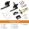 imageProbrico 10 Pack Square Brushed Gold Passage Door Handle Heavy Duty Keyless Door Lever Lock for Hallway Closet Interior Satin Brass Door Knobs LocksetBlack