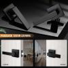 imageProbrico 10 Pack Square Brushed Gold Passage Door Handle Heavy Duty Keyless Door Lever Lock for Hallway Closet Interior Satin Brass Door Knobs LocksetBlack