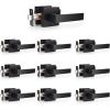 imageProbrico 10 Pack Square Brushed Gold Passage Door Handle Heavy Duty Keyless Door Lever Lock for Hallway Closet Interior Satin Brass Door Knobs LocksetBlack