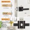 imageProbrico 10 Pack Square Brushed Gold Passage Door Handle Heavy Duty Keyless Door Lever Lock for Hallway Closet Interior Satin Brass Door Knobs LocksetOil Rubbed Bronze