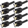 imageProbrico 10 Pack Square Brushed Gold Passage Door Handle Heavy Duty Keyless Door Lever Lock for Hallway Closet Interior Satin Brass Door Knobs LocksetOil Rubbed Bronze
