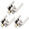 imageProbrico 10 Pack Square Brushed Gold Passage Door Handle Heavy Duty Keyless Door Lever Lock for Hallway Closet Interior Satin Brass Door Knobs LocksetBrushed Nickel