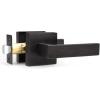 imageProbrico 10 Pack Square Brushed Gold Passage Door Handle Heavy Duty Keyless Door Lever Lock for Hallway Closet Interior Satin Brass Door Knobs LocksetOil Rubbed Bronze