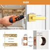 imageProbrico 10 Pack Square Brushed Gold Passage Door Handle Heavy Duty Keyless Door Lever Lock for Hallway Closet Interior Satin Brass Door Knobs LocksetGold