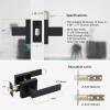imageProbrico 10 Pack Square Brushed Gold Passage Door Handle Heavy Duty Keyless Door Lever Lock for Hallway Closet Interior Satin Brass Door Knobs LocksetBlack