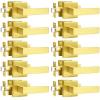 imageProbrico 10 Pack Square Brushed Gold Passage Door Handle Heavy Duty Keyless Door Lever Lock for Hallway Closet Interior Satin Brass Door Knobs LocksetGold