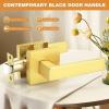 imageProbrico 10 Pack Square Brushed Gold Passage Door Handle Heavy Duty Keyless Door Lever Lock for Hallway Closet Interior Satin Brass Door Knobs LocksetGold