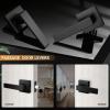 imageProbrico 10 Pack Square Brushed Gold Passage Door Handle Heavy Duty Keyless Door Lever Lock for Hallway Closet Interior Satin Brass Door Knobs LocksetBlack